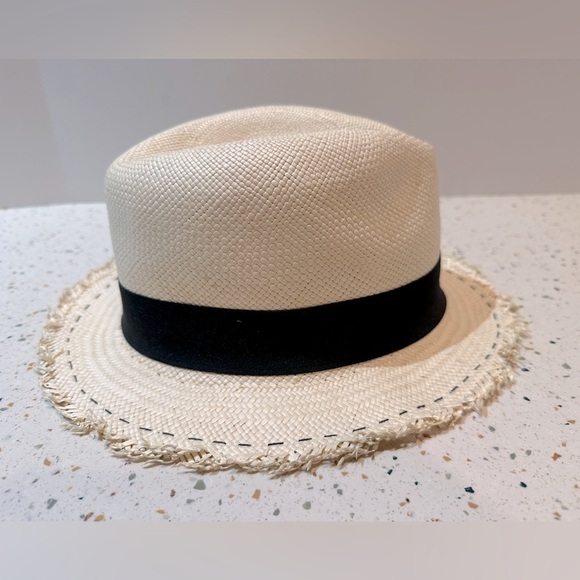 J. Crew Genuine Panama Hat M-L with Ornate Style & Grosgrain Ribbon - Picture 9 of 15